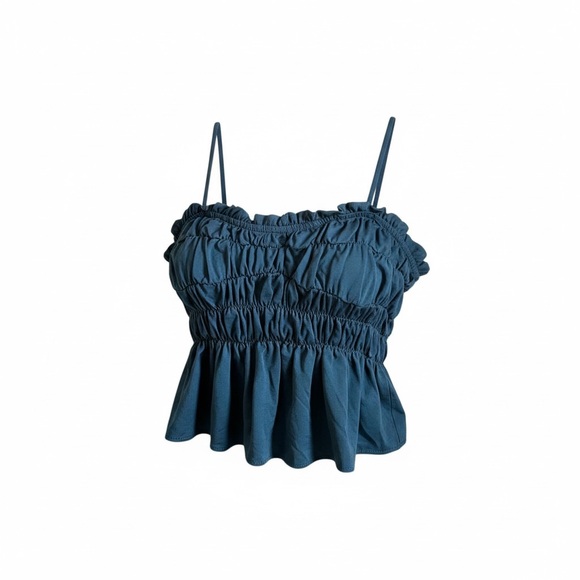 Sunday in Brooklyn Tops - Sunday in Brooklyn Black Ruffle Camisole
